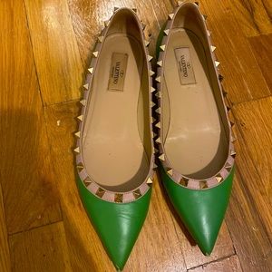 Valentino Rockstud Pointed-Toe Ballet Flats